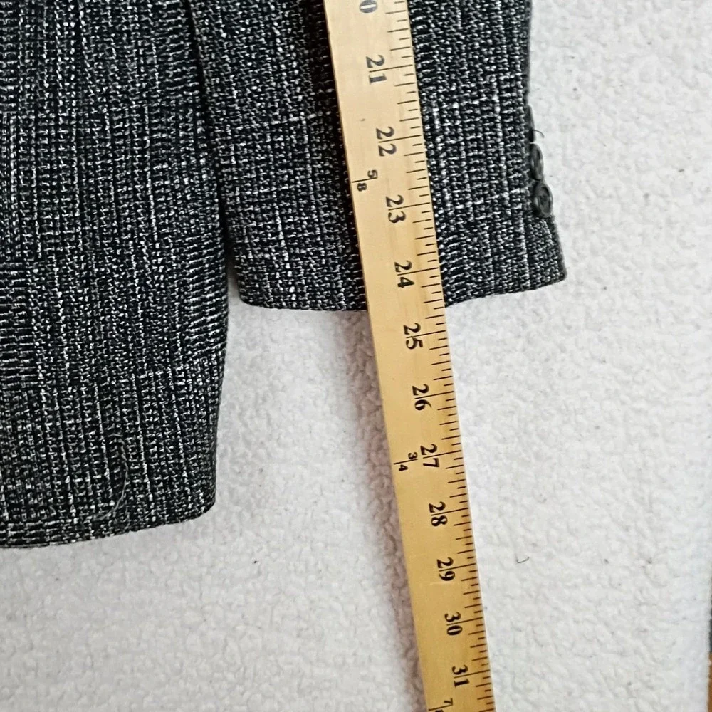 Vintage John Henry Double Breasted Tweed Blazer Mens 42R Black White Wool Casual